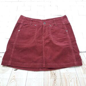Kuhl Skirt Hiking Outdoor Travel Womens Size 6 Corduroy Cotton Blend Red